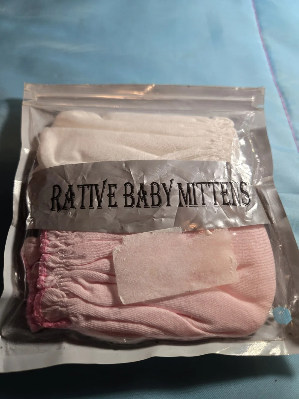 Rative Baby Mittens Pink And White New Open Pack 100%cotton